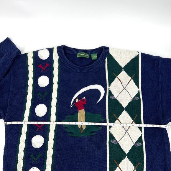 Vintage 90s Clubfellow 100% Cotton Golf Sweater Size 2XL - Picture 3 of 10